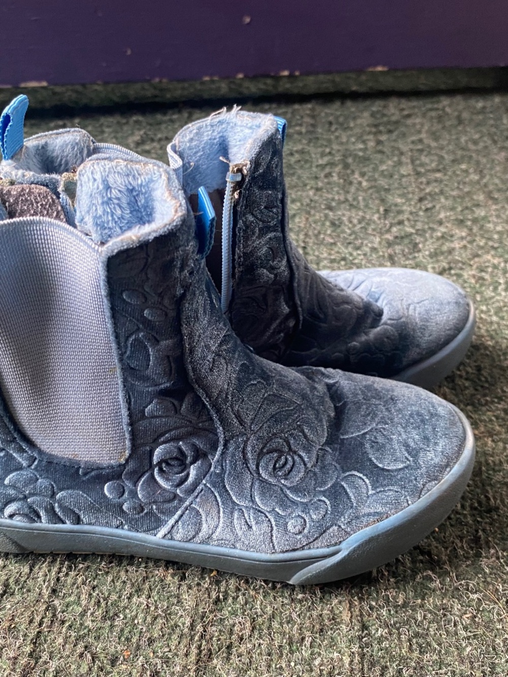 Pediped blue rose velvet boot